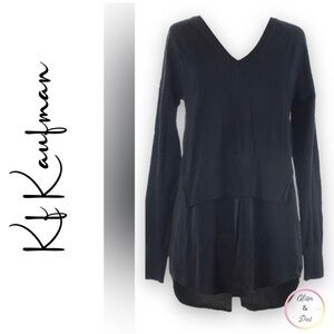 𝅺KF KaufmanFranco Collective Mixed Media Black Sweater